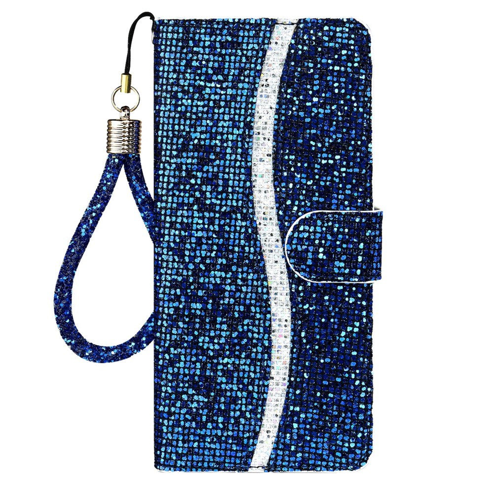 EIDERWOOD Samsung Galaxy S24 / S25 Glitter Flip Case with Card Holder and Stand Function - Blue