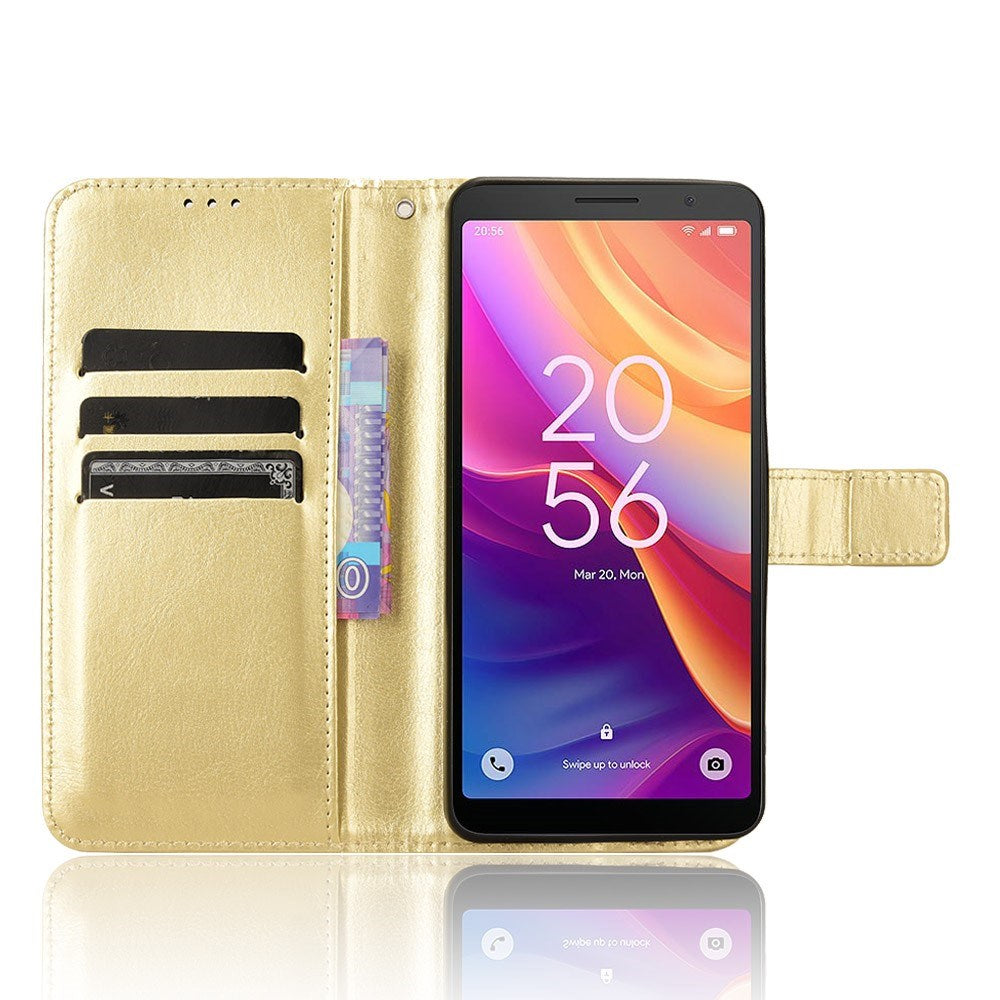 EIDERWOOD TCL 501 Faux Leather Flip Case with Stand & Wallet - Gold