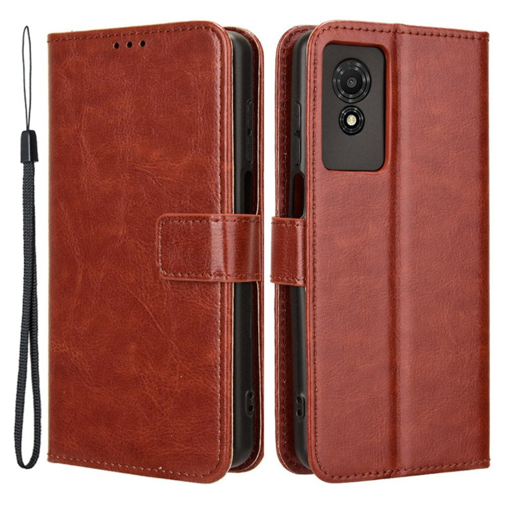 EIDERWOOD TCL 501 Faux Leather Flip Case with Stand & Wallet - Brown