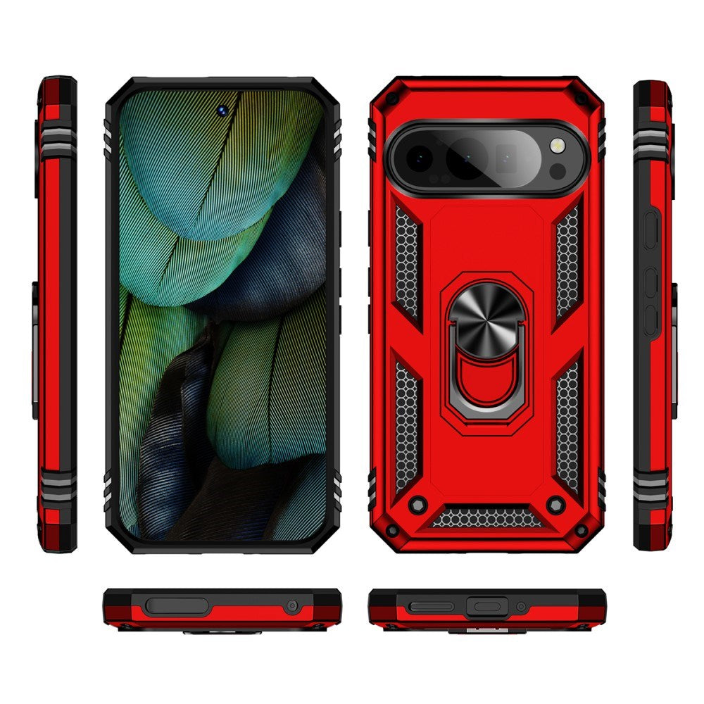 EIDERWOOD Google Pixel 9 / 9 Pro Tough Case w. Magnetic Kickstand - Red