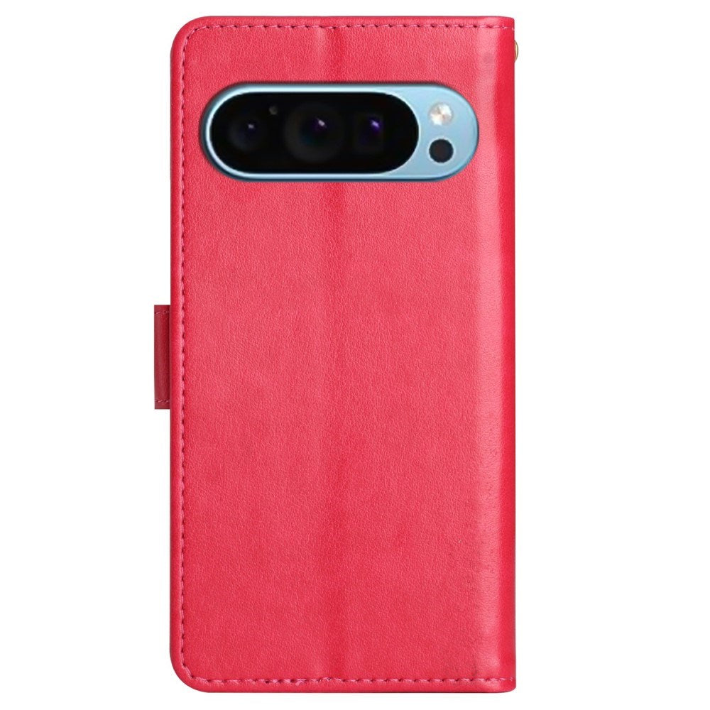 EIDERWOOD Google Pixel 9 / 9 Pro Butterflies Leather Wallet Case - Red