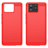 EIDERWOOD Asus Zenfone 11 Ultra Brushed Carbon Fiber Flexible Plastic Case - Red