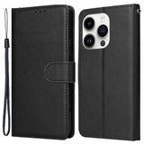 EIDERWOOD iPhone 14 Pro Max Faux Leather Flip Case with Strap - Black