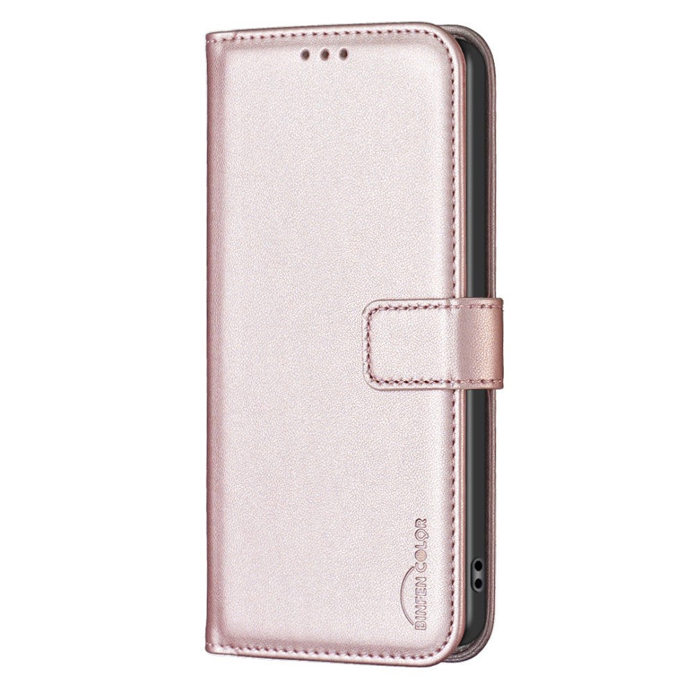 EIDERWOOD Motorola Edge 50 Pro Faux Leather Flip Cover with Stand Function & Card Holder - Rose Gold