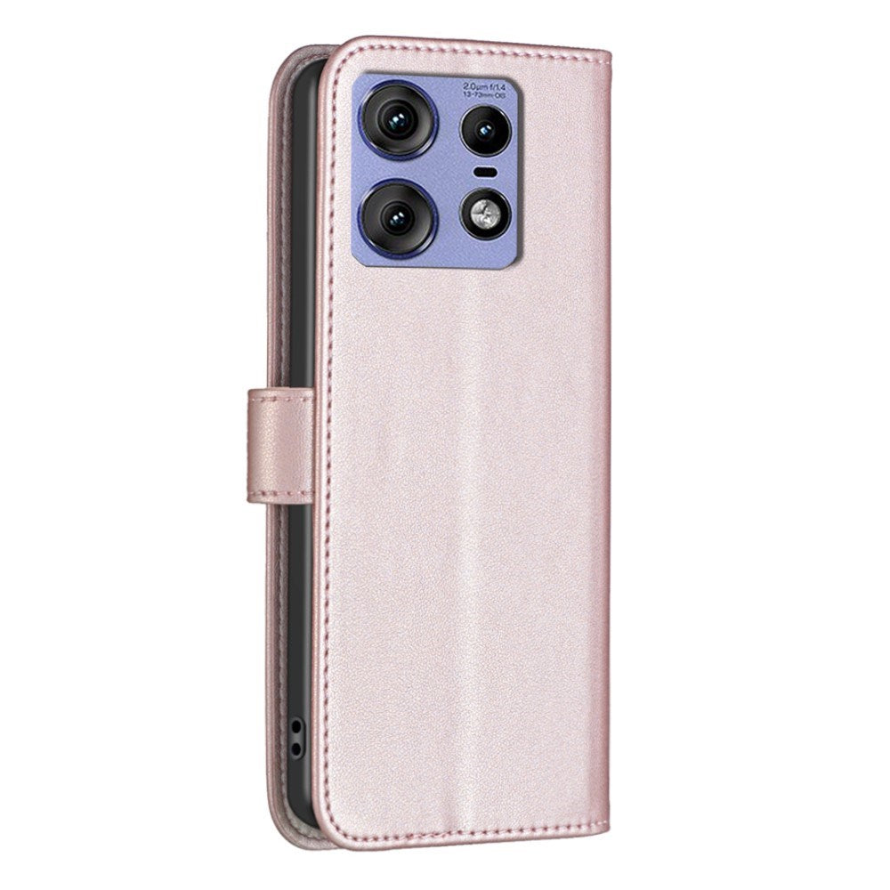 EIDERWOOD Motorola Edge 50 Pro Faux Leather Flip Cover with Stand Function & Card Holder - Rose Gold