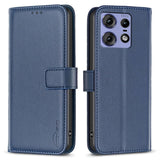 EIDERWOOD Motorola Edge 50 Pro Faux Leather Flip Cover with Stand Function & Card Holder - Blue