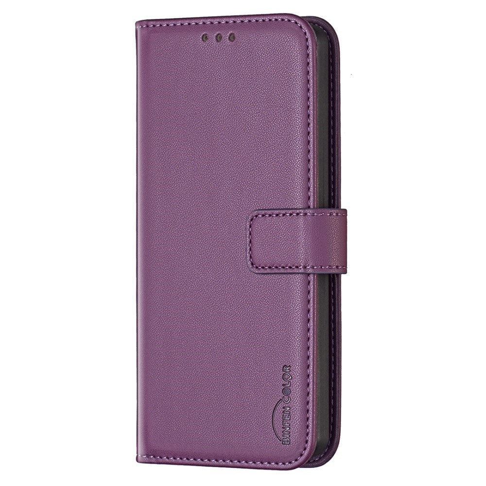 EIDERWOOD Motorola Edge 50 Pro Faux Leather Flip Cover with Stand Function & Card Holder - Deep Purple