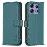 EIDERWOOD Motorola Edge 50 Pro Faux Leather Flip Cover with Stand Function & Card Holder - Green