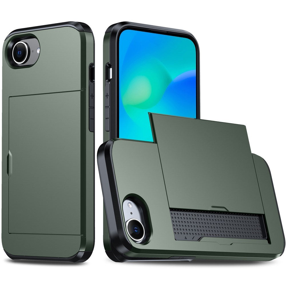 EIDERWOOD iPhone 17e / 16e Multifunctional Back Cover with Card Holder - Dark Green