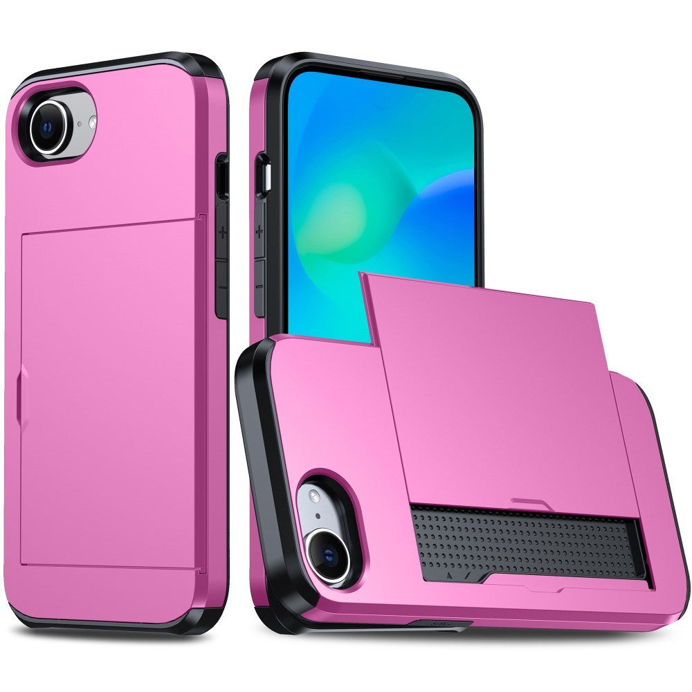 EIDERWOOD iPhone 17e / 16e Multifunctional Back Cover with Card Holder - Pink