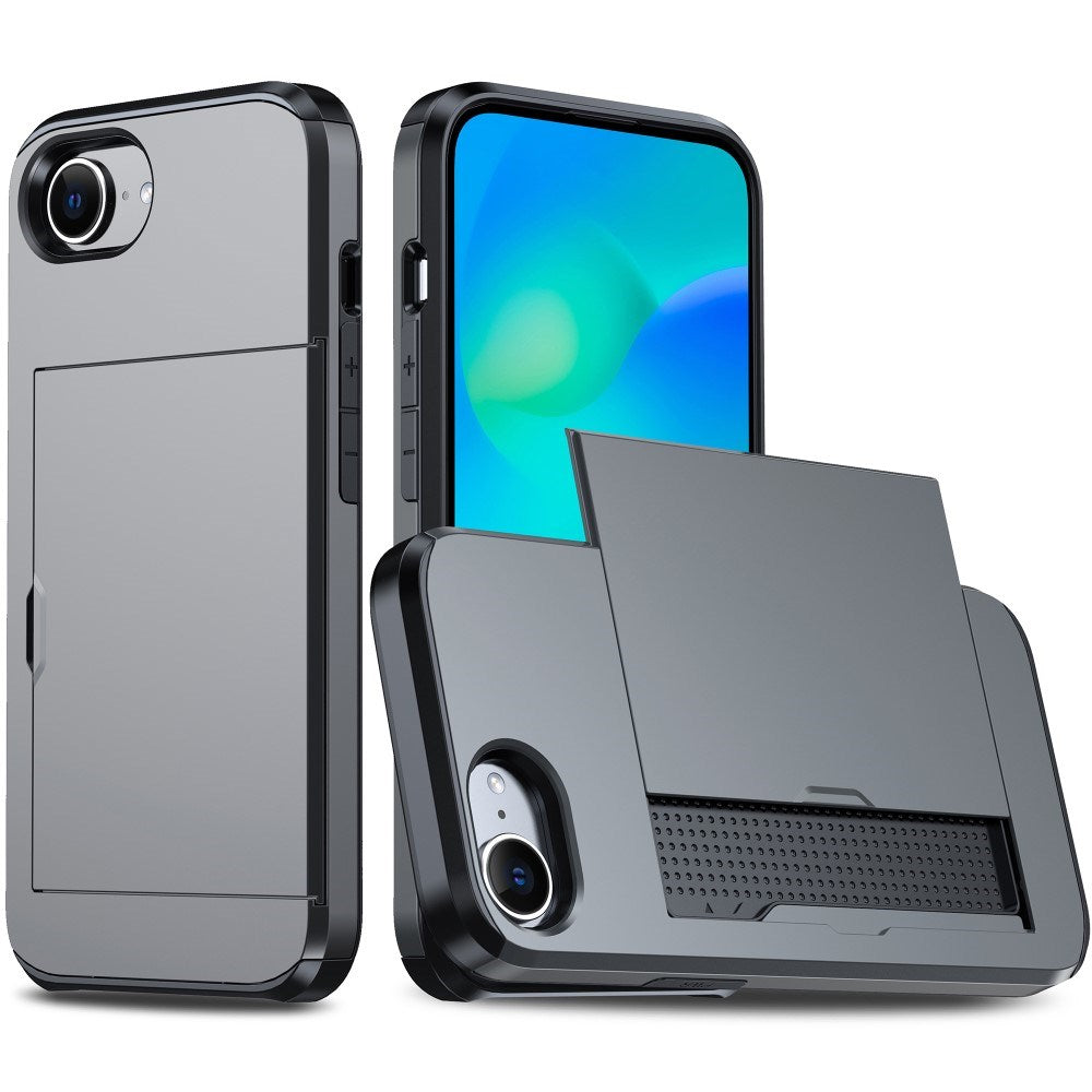 EIDERWOOD iPhone 17e / 16e Multifunctional Back Cover with Card Holder - Grey