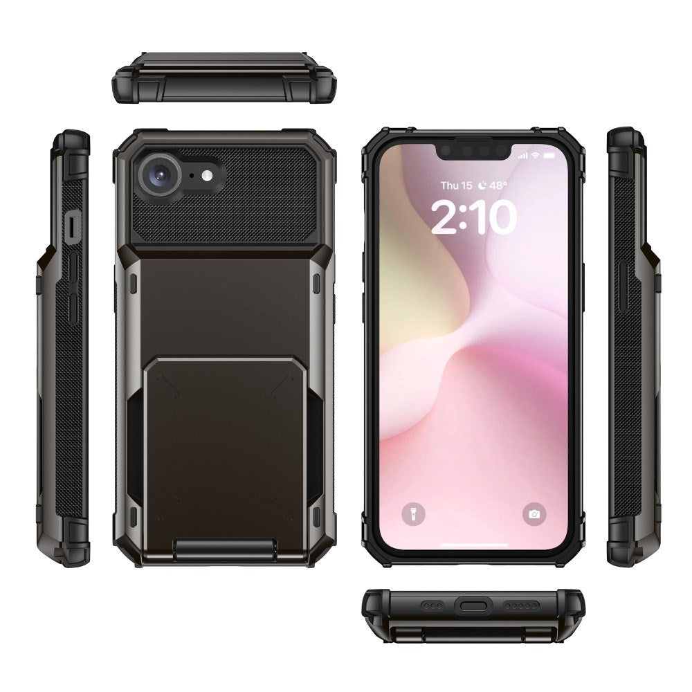 EIDERWOOD iPhone 16e Tough Case with Card Holder - Black