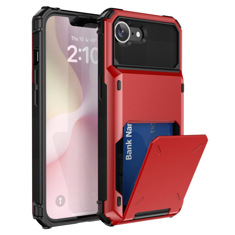 EIDERWOOD iPhone 16e Tough Case with Card Holder - Red