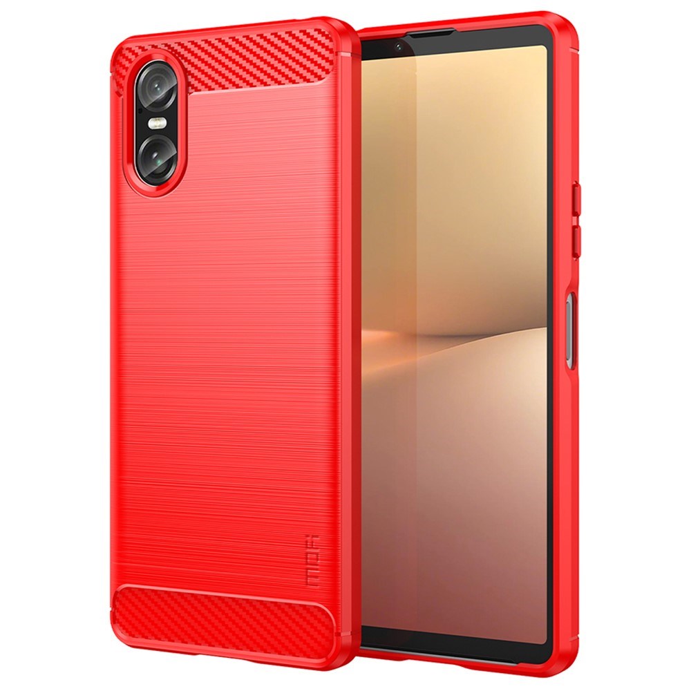 Sony Xperia 10 VI Mofi Brewed Carbon Fiber Flexible Plastic Case - Red