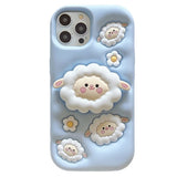 EIDERWOOD iPhone 14 Pro Max Silicone Case with 3D Sheep Design – Blue