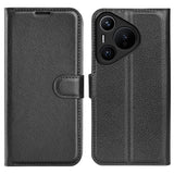 EIDERWOOD Huawei Pura 70 Faux Leather Flip Case with Cardholder & Stand Function - Black