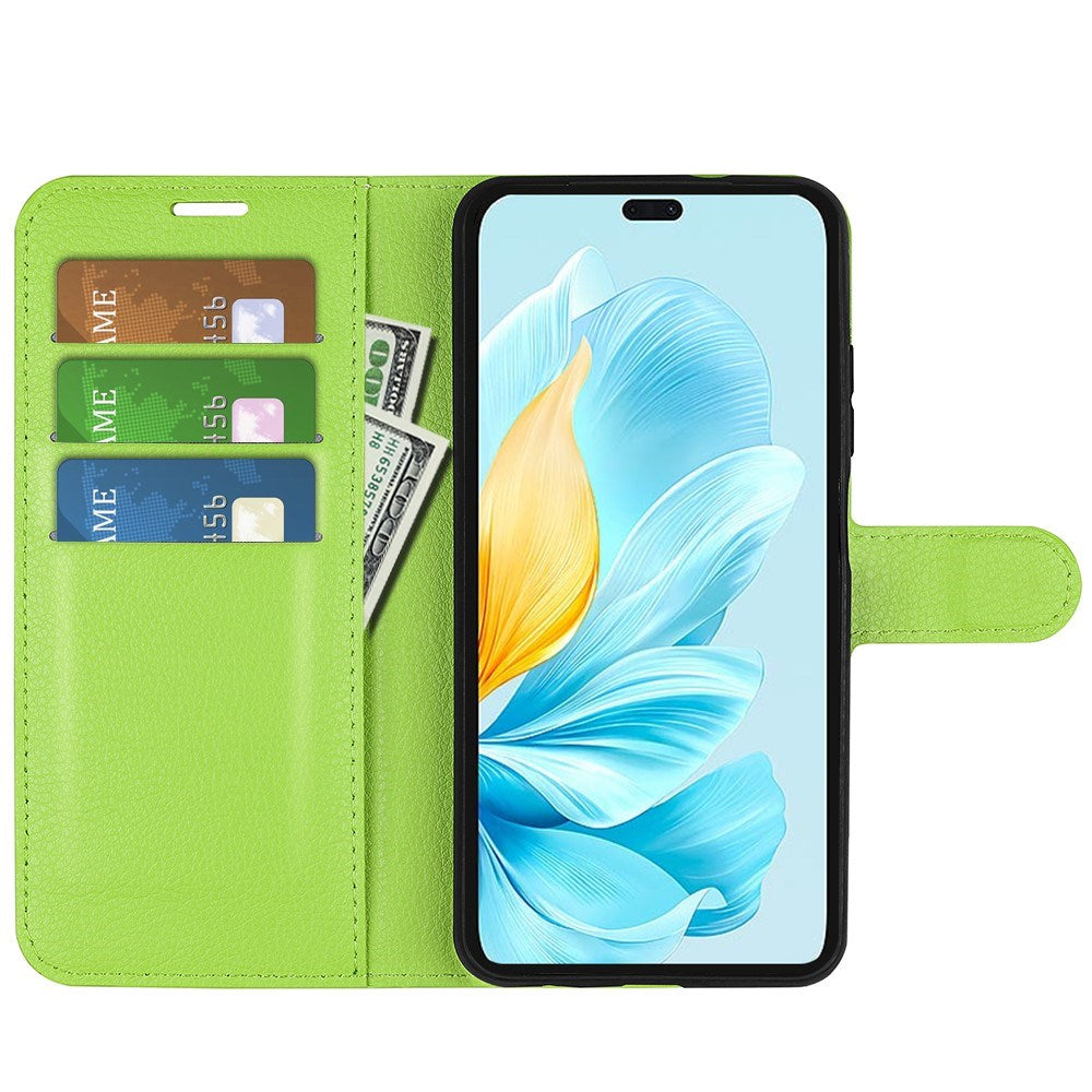 EIDERWOOD Honor 200 Lite Faux Leather Flip Case with Cardholder & Stand Function - Green