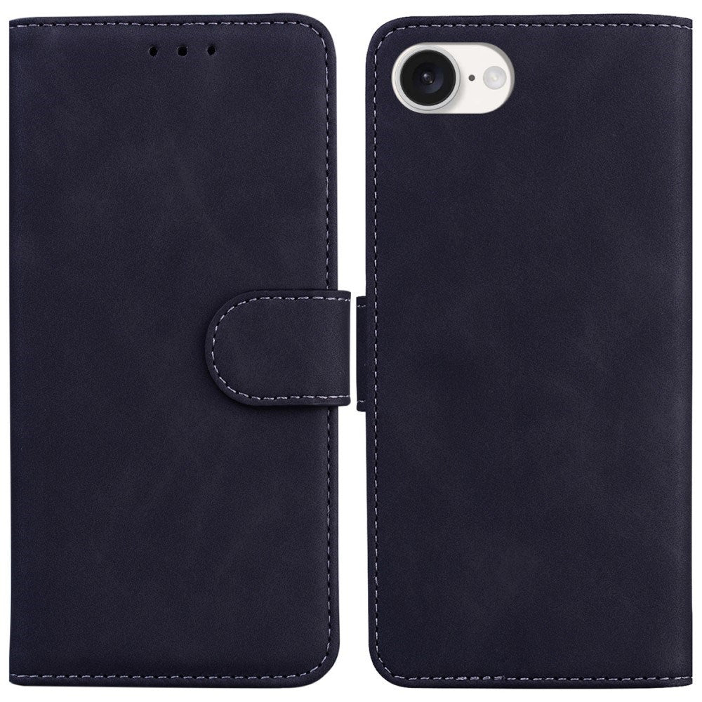 EIDERWOOD iPhone 16e Leatherette Flip Case with Stand Function & Card Holder - Black