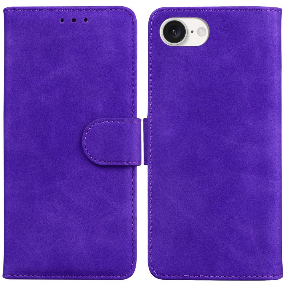 EIDERWOOD iPhone 16e Leatherette Flip Case with Stand Function & Wallet - Purple