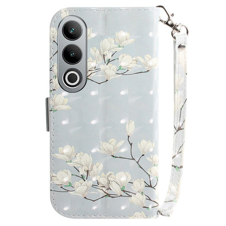 EIDERWOOD OnePlus Nord CE4 (5G) Artificial Leather Case w. Print & Strap - Magnolia Flowers