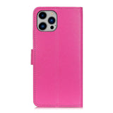 EIDERWOOD iPhone 16 Pro Max Litchi Leather Wallet Case - Pink