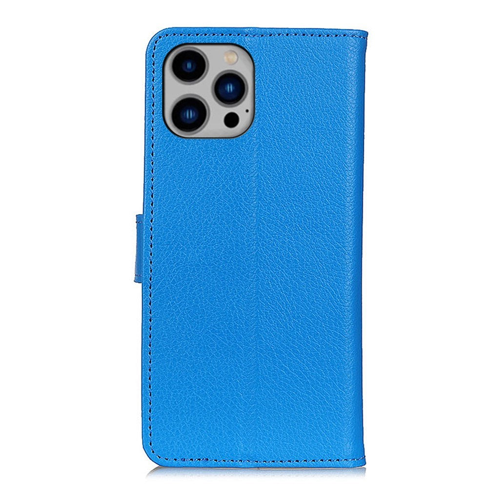 EIDERWOOD iPhone 16 Pro Max Litchi Leather Wallet Case - Blue