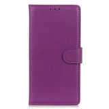 EIDERWOOD iPhone 16 Pro Max Litchi Leather Wallet Case - Purple