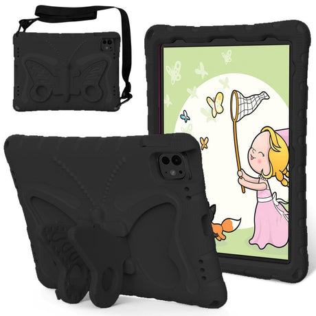 EIDERWOOD iPad Pro 11" (2024) Kids Case - Butterfly Kickstand Case - Black