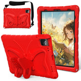 EIDERWOOD iPad Air / Pro 13" (2024) / Pro 12.9" (2022-2018) Kids Case - Butterfly Kickstand Case - Red