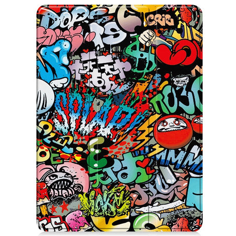 EIDERWOOD OnePlus Pad 2 Tri-Fold PU Flip Case with Sleep / Wake-up Function - Graffiti