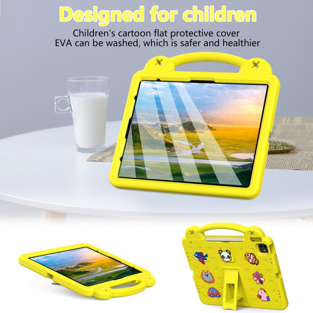 EIDERWOOD iPad Air 13" (2025 / 2024) / Pro 13" (2025 / 2024) /12.9" (2022-2018) Kids Case with Kickstand & Hand Holder - Yellow