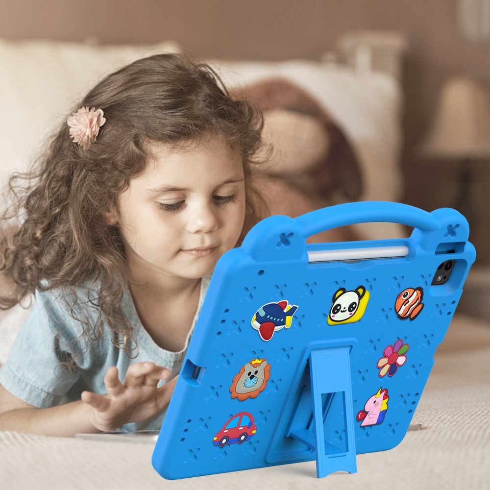 EIDERWOOD iPad Air 13" (2025 / 2024) / Pro 13" (2025 / 2024) /12.9" (2022-2018) Kids Case with Kickstand & Hand Holder - Blue