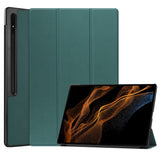 EIDERWOOD Samsung Galaxy Tab S10 Ultra Tri-Fold Leather Case with Stand - Green