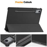 EIDERWOOD Lenovo IdeaTab Pro Faux Leather Flip Case with Stand Function & Pencil Holder - Black