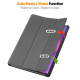 EIDERWOOD Lenovo IdeaTab Pro Faux Leather Flip Case with Stand Function & Pencil Holder - Grey