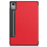 EIDERWOOD Lenovo IdeaTab Pro Faux Leather Flip Case with Stand Function & Pencil Holder - Red
