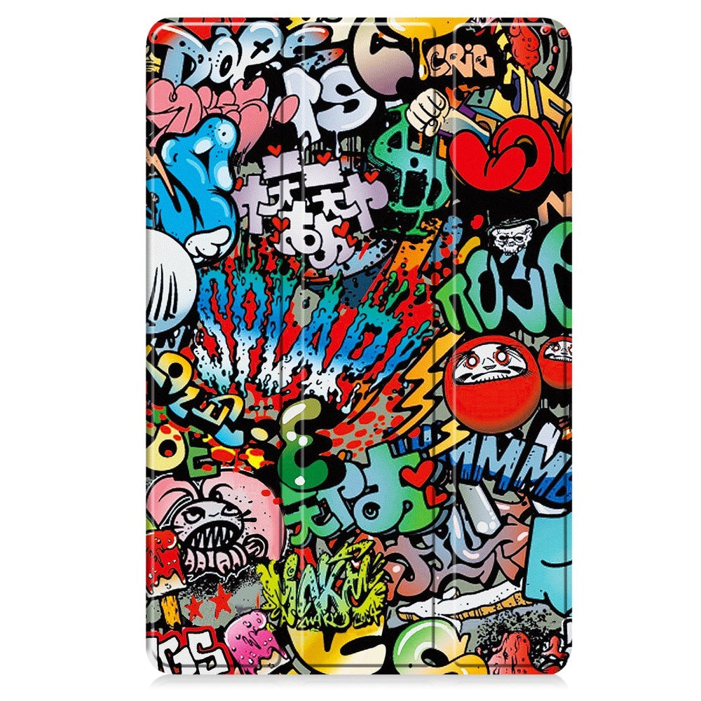 EIDERWOOD Lenovo IdeaTab Pro Tri-Fold Faux Leather Flip Case with Pattern - Graffiti