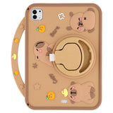 iPad Air 11" (2026 / 2025/ 2024) / Pro 11" (2025 / 2024 / 2022 / 2021 / 2020 / 2018) / Air (2022 / 2020) EIDERWOOD Silicone Case with Rotating Kickstand - Capybara