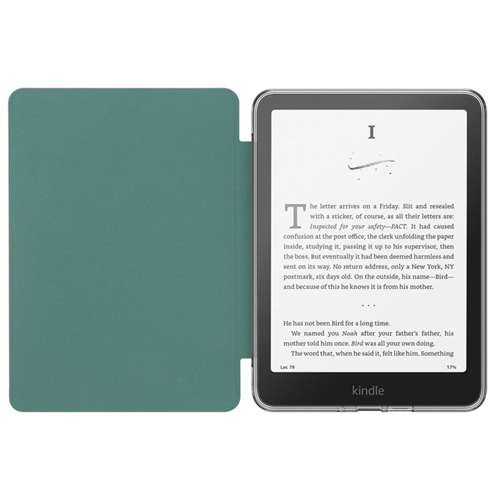 EIDERWOOD Amazon Kindle Paperwhite (2024) Faux Leather Flip Case - Transparent / Black