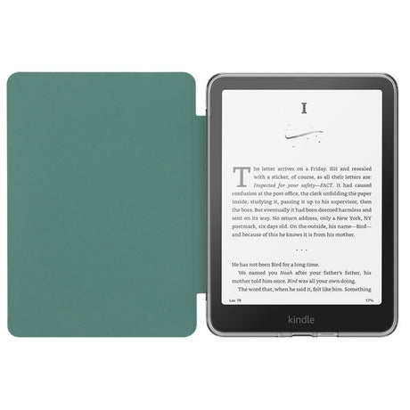 EIDERWOOD Amazon Kindle Paperwhite (2024) Faux Leather Flip Case - Transparent / Light Blue