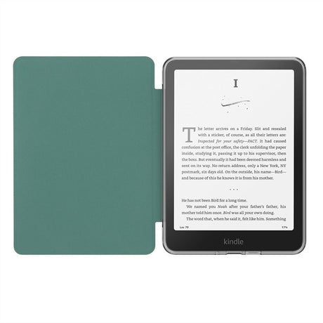EIDERWOOD Amazon Kindle 11th Generation (2022) Faux Leather Flip Case - Transparent / Grey