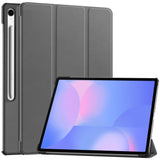 EIDERWOOD Samsung Galaxy Tab S10 FE+ (Plus) Faux Leather Flip Case with Stand Function & Pencil Holder - Grey
