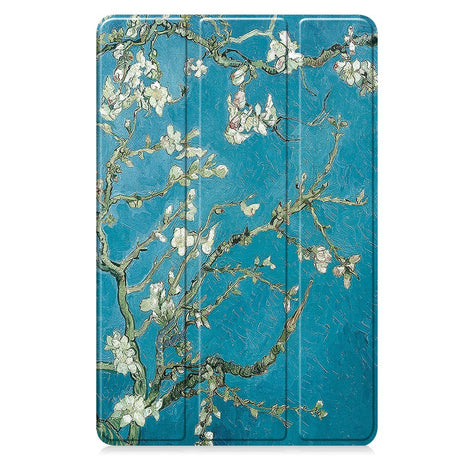 EIDERWOOD Samsung Galaxy Tab S10 FE+ (Plus) Tri-Fold Faux Leather Flip Case with Pattern - Flower