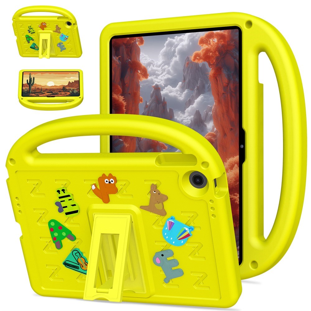 EIDERWOOD Lenovo Tab 10.1" Kids Case with Kickstand & Hand Holder - Yellow