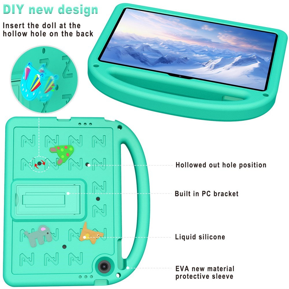 EIDERWOOD Lenovo Tab 10.1" Kids Case with Kickstand & Hand Holder - Green