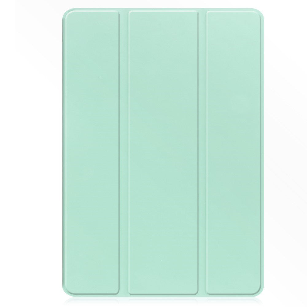 EIDERWOOD Samsung Galaxy Tab S10 FE+ (Plus) Tri-Fold Faux Leather Flip Case with Stylus Pen Holder - Light Green