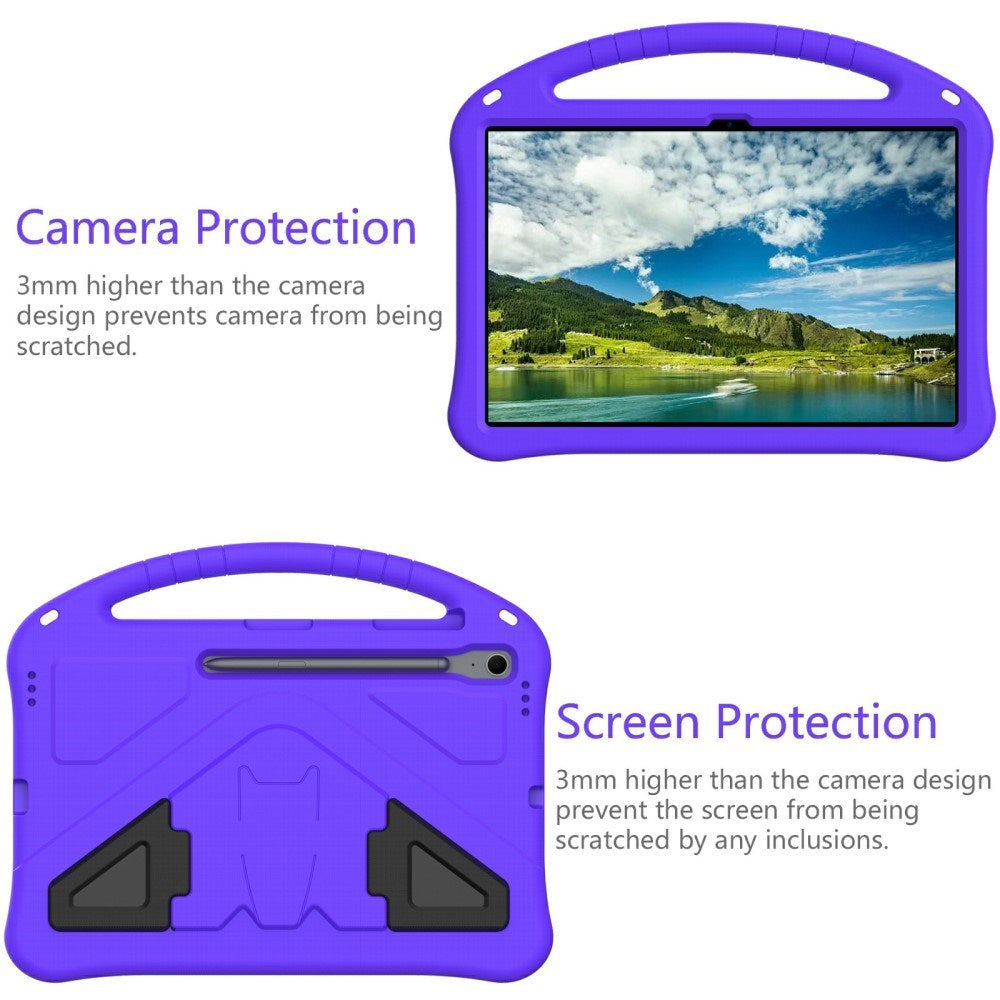 EIDERWOOD Samsung Galaxy Tab S10 FE+ (Plus) Anti-Drop Tablet Case with Handle and Kickstand - Purple