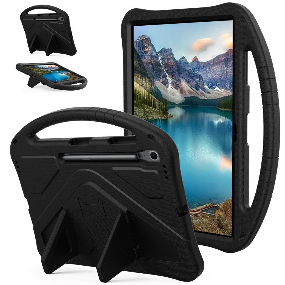 EIDERWOOD Samsung Galaxy Tab S10 FE+ (Plus) Anti-Drop Tablet Case with Handle and Kickstand - Black