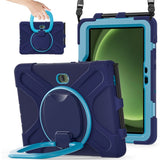 Samsung Galaxy Tab Active5 Pro / Active4 Pro EIDERWOOD Hybrid Plastic Kids Case w. Kickstand & Strap - Blue