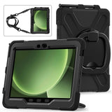 Samsung Galaxy Tab Active5 Pro / Active4 Pro EIDERWOOD Hybrid Plastic Kids Case w. Kickstand & Strap - Black